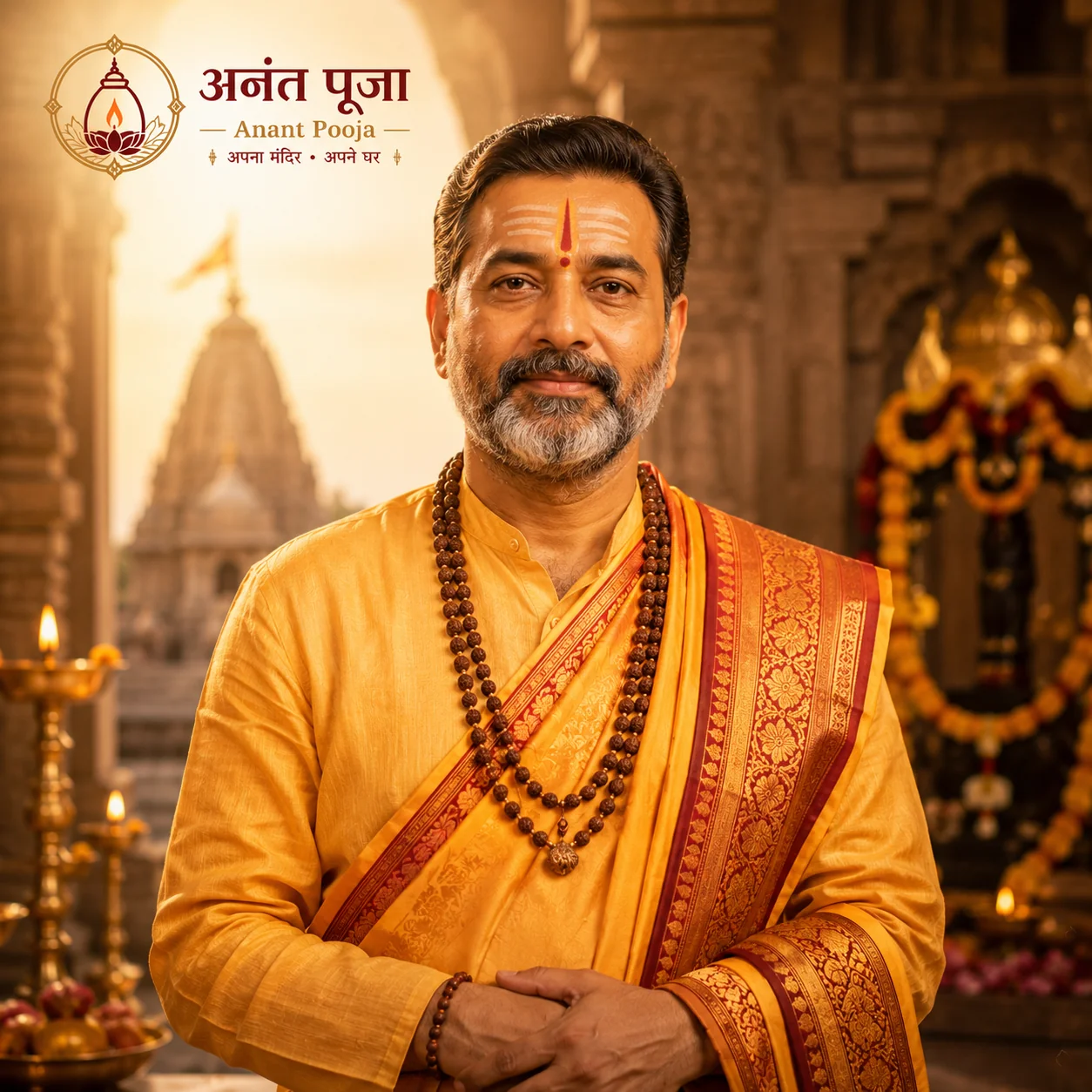 Verified temple acharya who performs Mangal Dosh puja for Anant Pooja