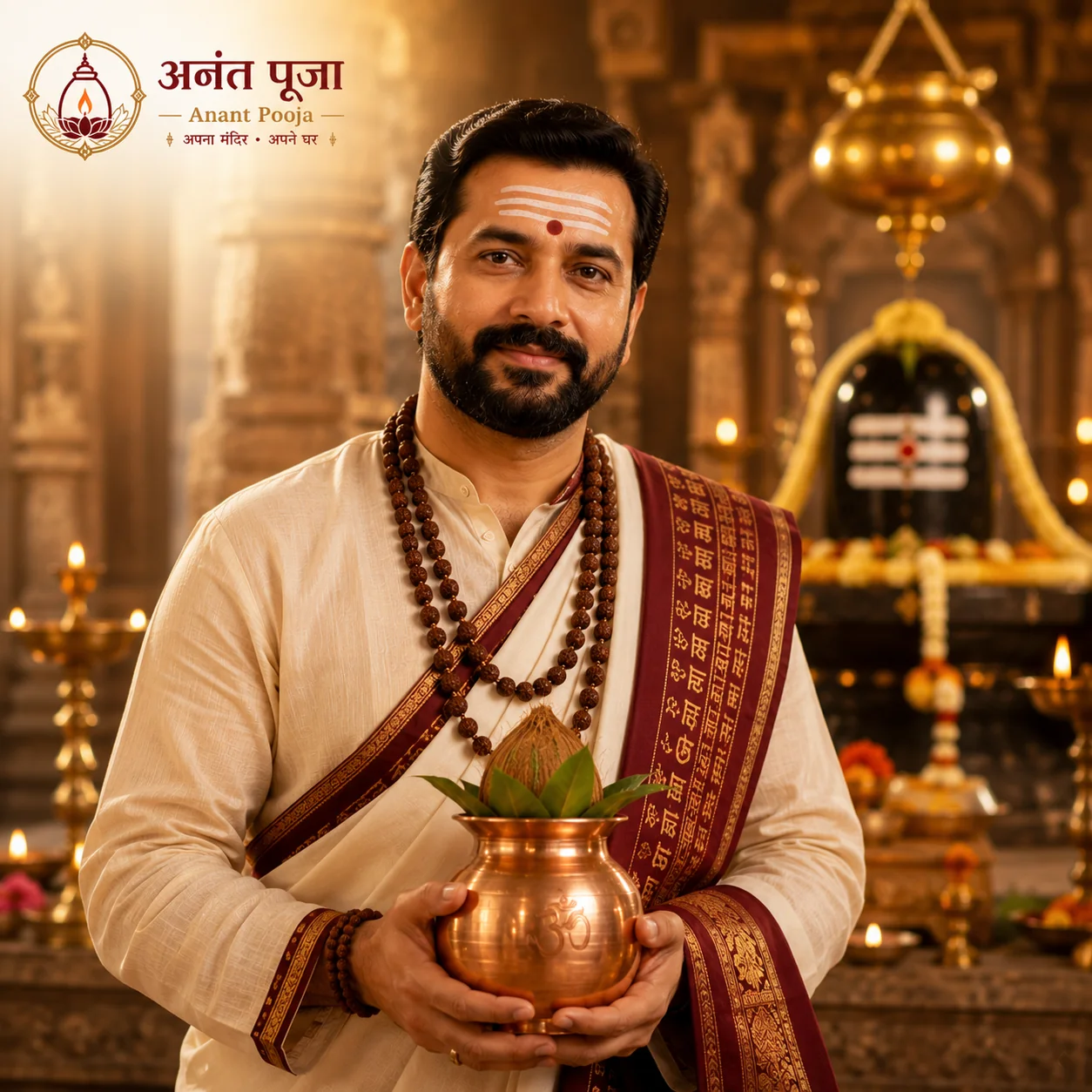 Verified temple acharya who performs Pitru Dosh Shanti and Pind Daan for Anant Pooja